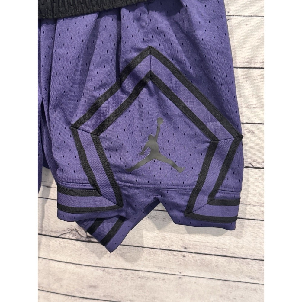 Nike Air Jordan Mens Diamond Basketball Short 2XL Purple Black Casual Lounge Gym - Picture 14 of 16